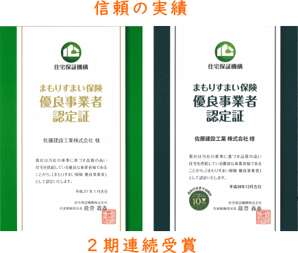 ２年連続表彰